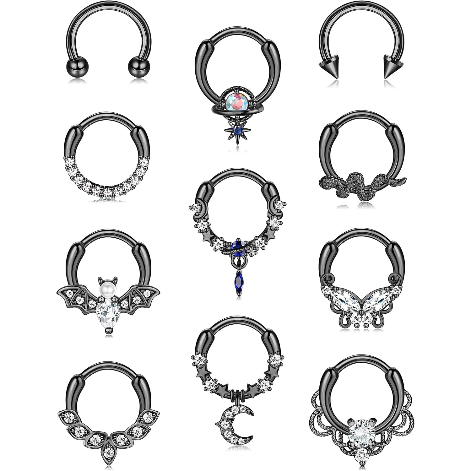Body Jewelry For Sensitive Skin - FASACCO セプタムリング セプタムピアス ジュエリー キュートなスネークバタフライ セプタムリング