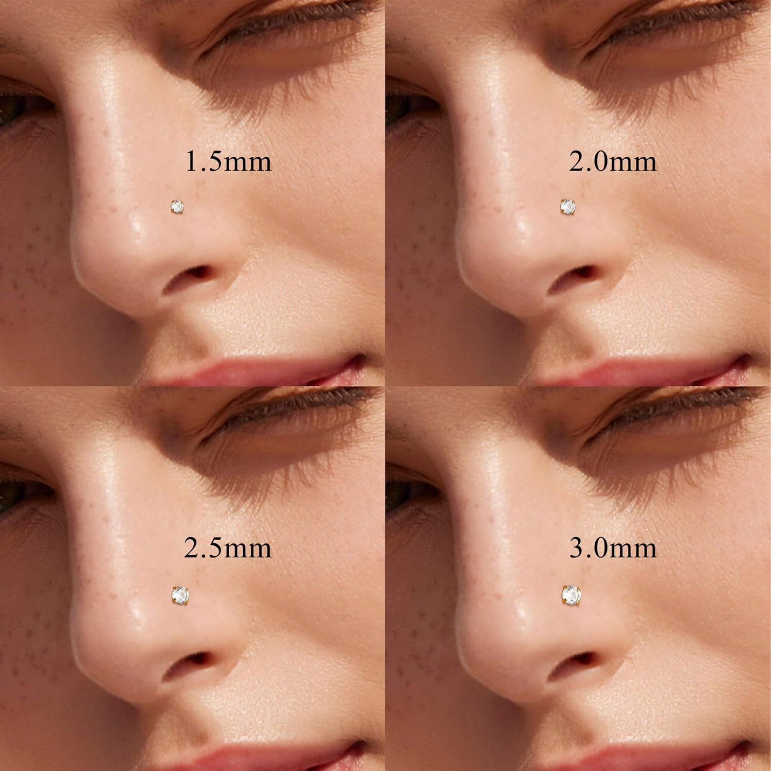 Body Jewelry For Sensitive Skin - ORAZIO 8個入り 18G 20G ノーズスタッド 男女兼用、316Lスチール製