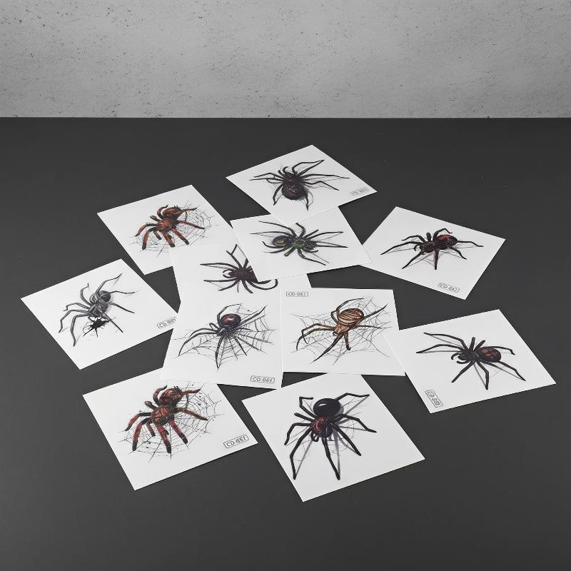 一時的なタトゥーステッカー 5枚入り スパイダーデザイン フ - Body Jewelry Stickers のレビューと価格