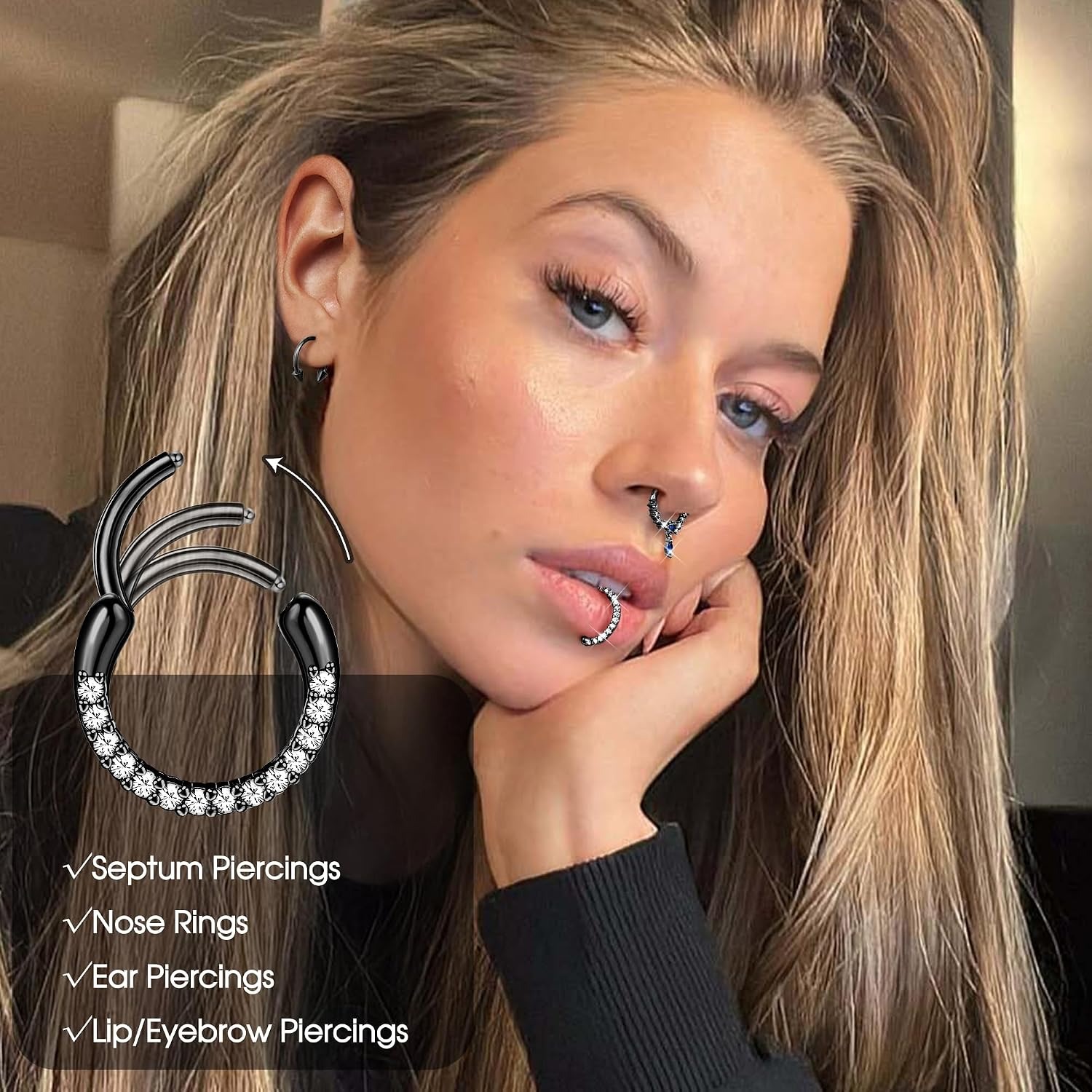 FASACCO セプタムリング セプタムピアス ジュエリー  - Body Jewelry For Sensitive Skin のレビューと価格