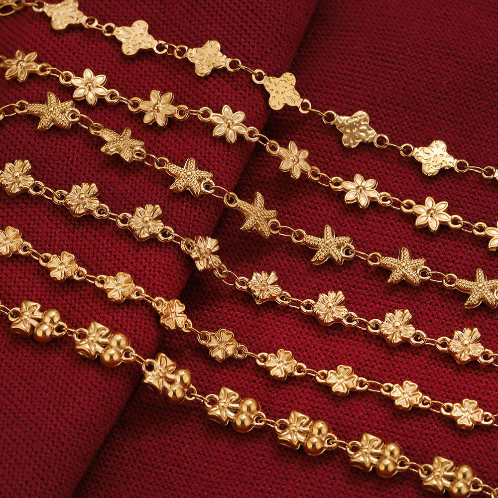 1メートルステンレス鋼フラワー・スターリンクケーブルチェーン - Body Chain Jewelry のレビューと価格