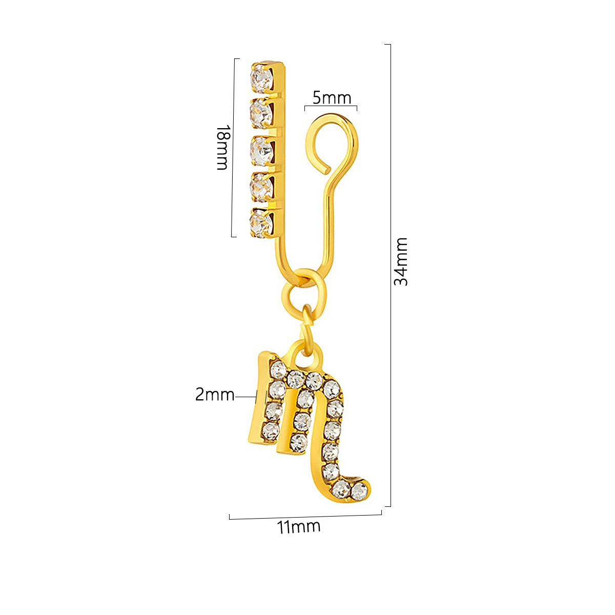 ジルコニアメタルイヤークリップ,12個,2パック,偽のノーズ - Body Jewelry Nose Ring のレビューと価格