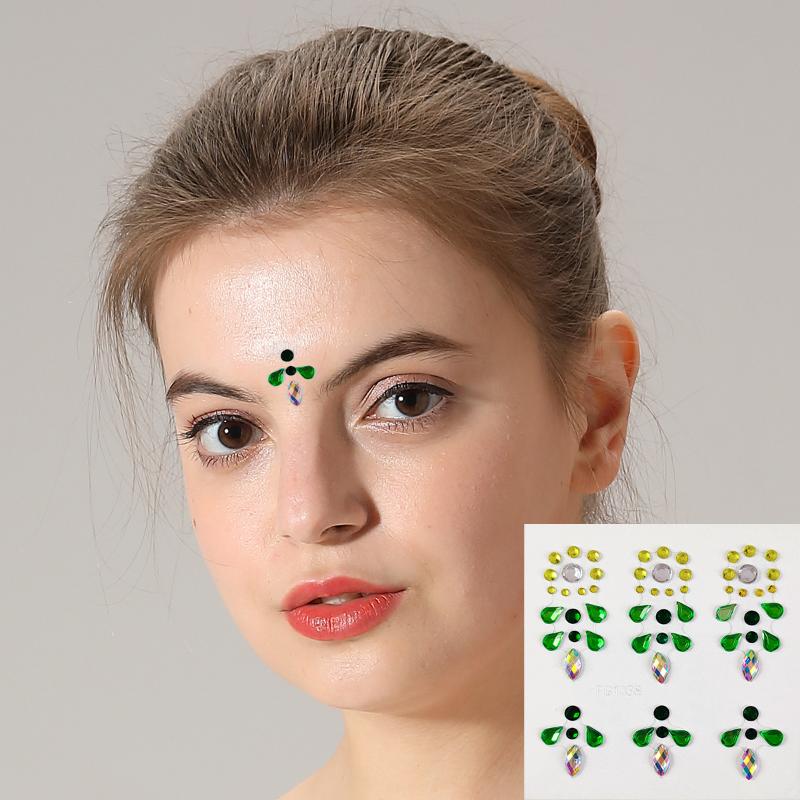 3D アイフェイスラインストーンステッカー光沢のある自己粘着 - Body Jewelry Eyebrow のレビューと価格