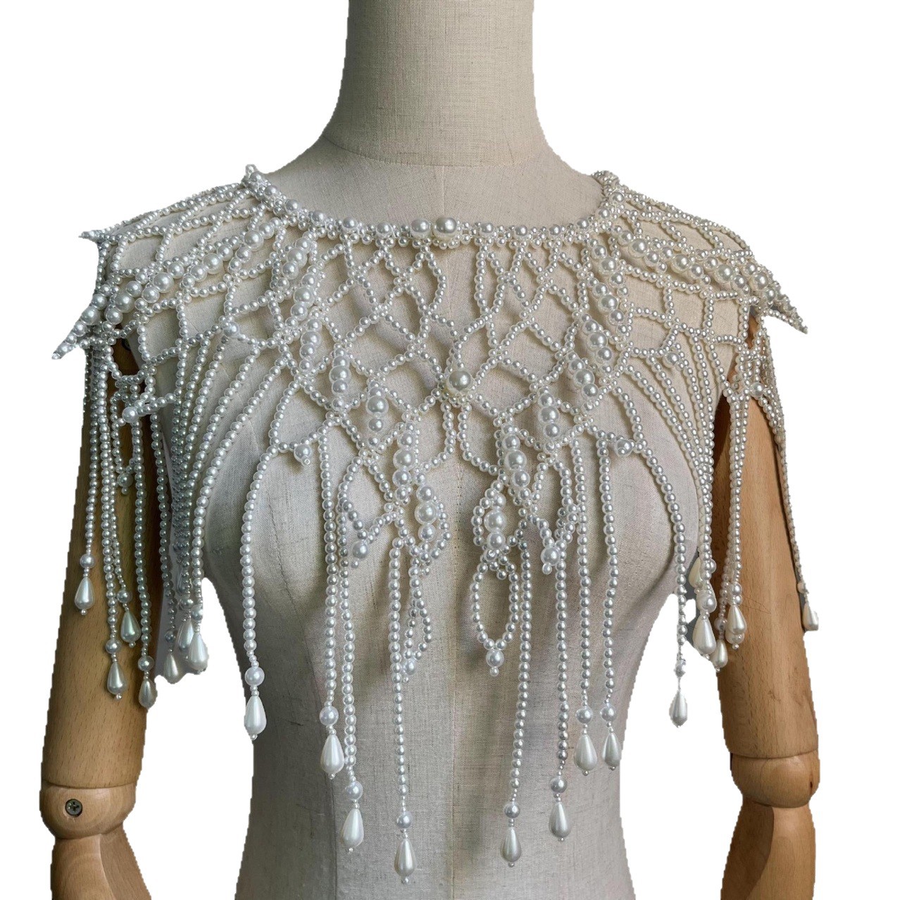 手作りパールレイヤードボディチェーン、フリンジタッセル付きビ - Body Jewelry Vest のレビューと価格