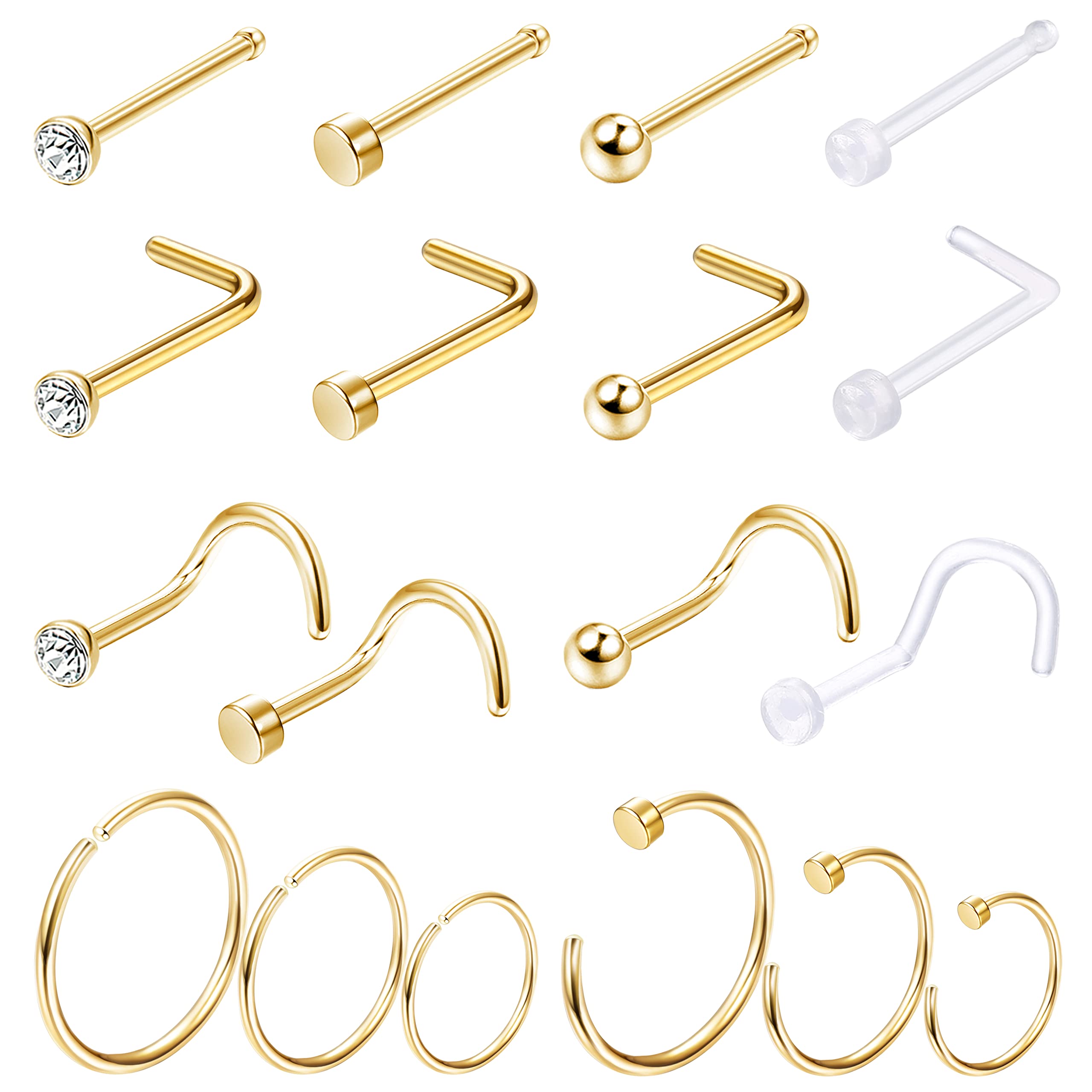 低刺激性の鼻のピアスジュエリー,女性と男性のための機密肌のた - Body Jewelry For Sensitive Skin のレビューと価格