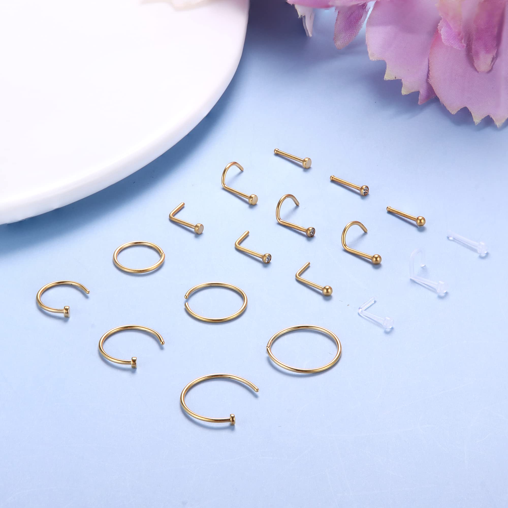 低刺激性の鼻のピアスジュエリー,女性と男性のための機密肌のた - Body Jewelry For Sensitive Skin のレビューと価格