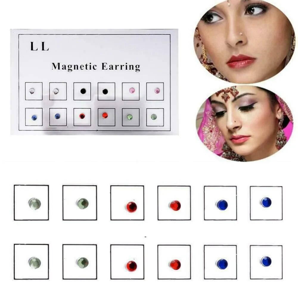 ドリルされていない磁気イヤリング,偽のイヤスタッド,耳珠,ア - Body Jewelry Nose Ring のレビューと価格