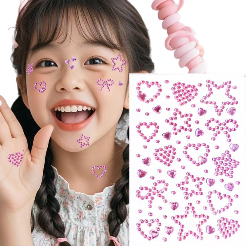 1 シートカラフルな自己粘着フェイスラインストーンステッカー - Body Jewelry Stickers のレビューと価格
