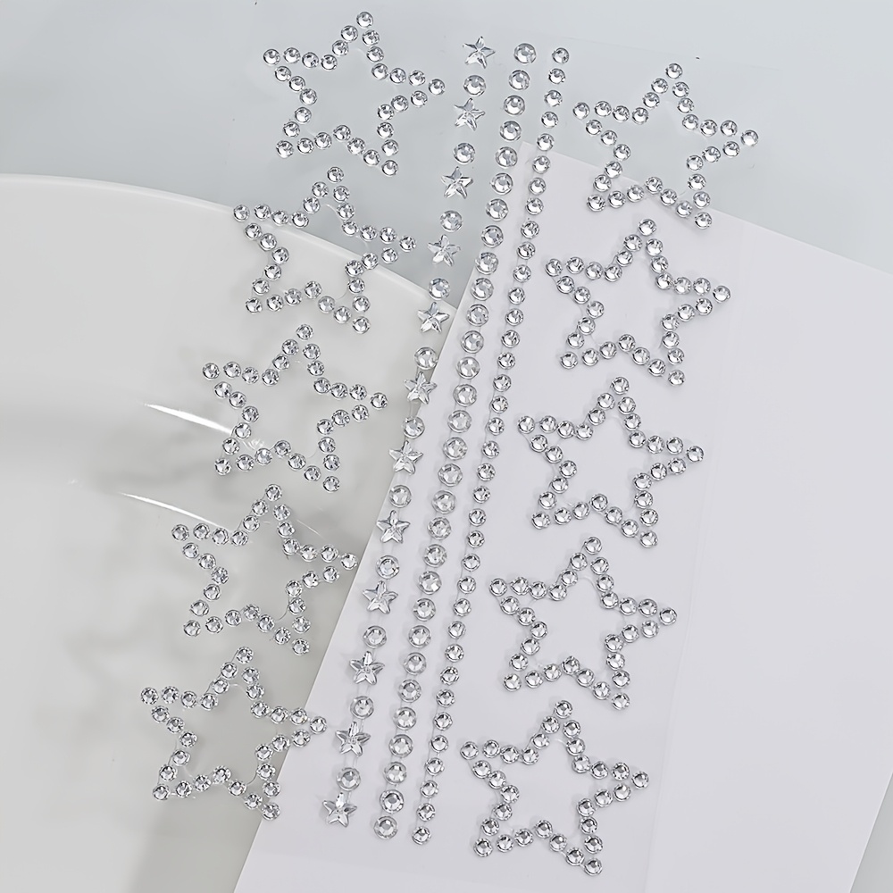 1/2シート スターラインストーンステッカー 自己粘着性 グ - Body Jewelry Stickers のレビューと価格