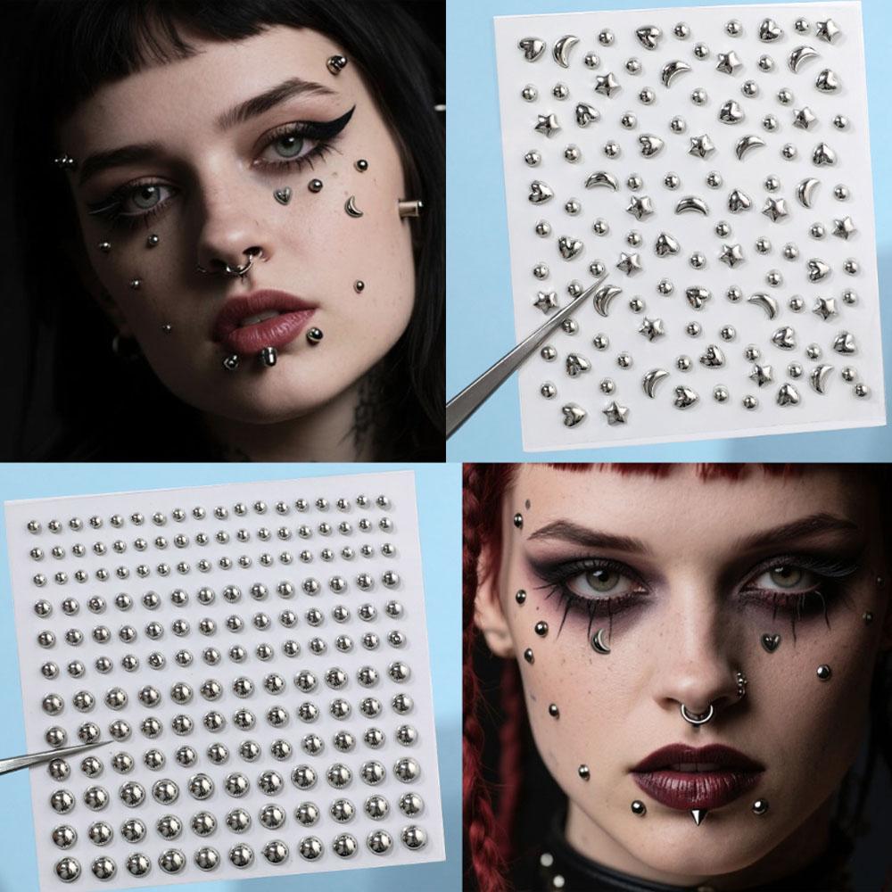1シートアクリルラインストーンステッカー、フェイクリップスタ - Body Jewelry Eyebrow のレビューと価格