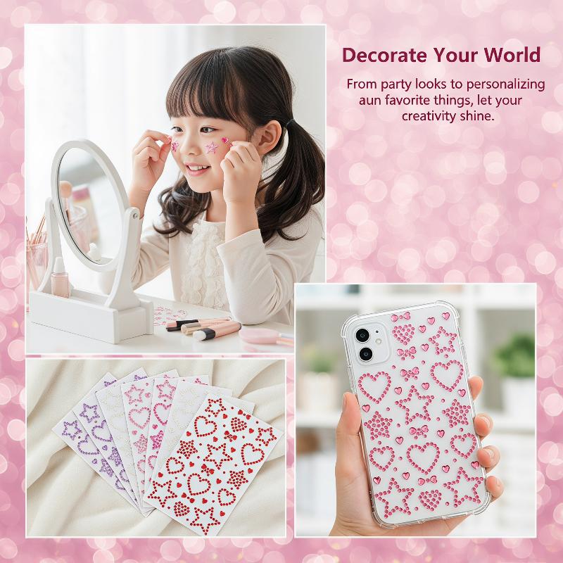1 シートカラフルな自己粘着フェイスラインストーンステッカー - Body Jewelry Stickers のレビューと価格