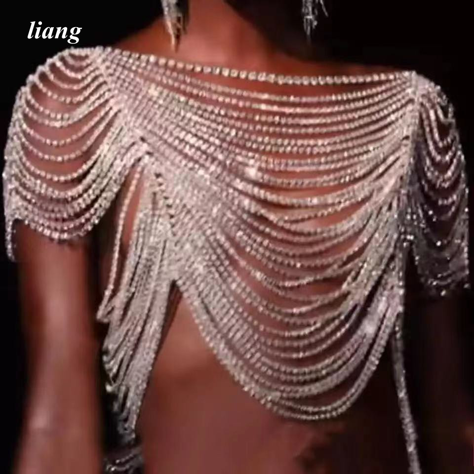 セクシーなボディチェーンビキニベストブラジャーチェーンフリン - Body Jewelry Vest のレビューと価格