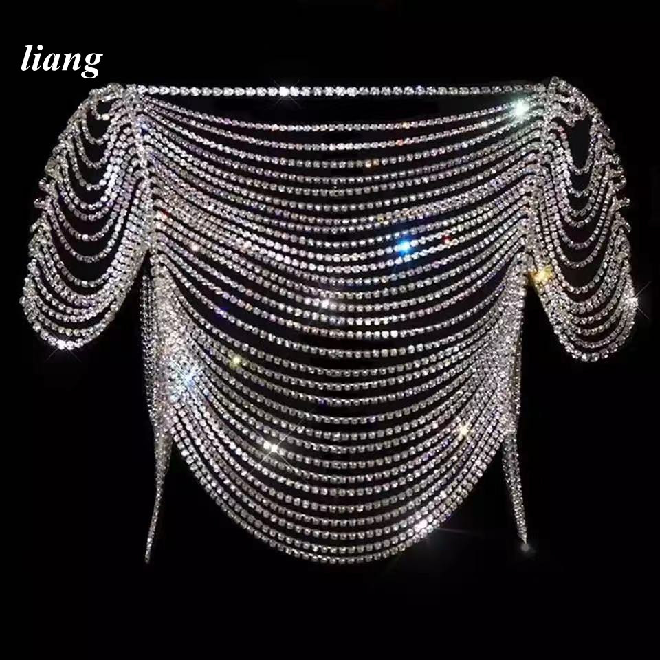 セクシーなボディチェーンビキニベストブラジャーチェーンフリン - Body Jewelry Vest のレビューと価格