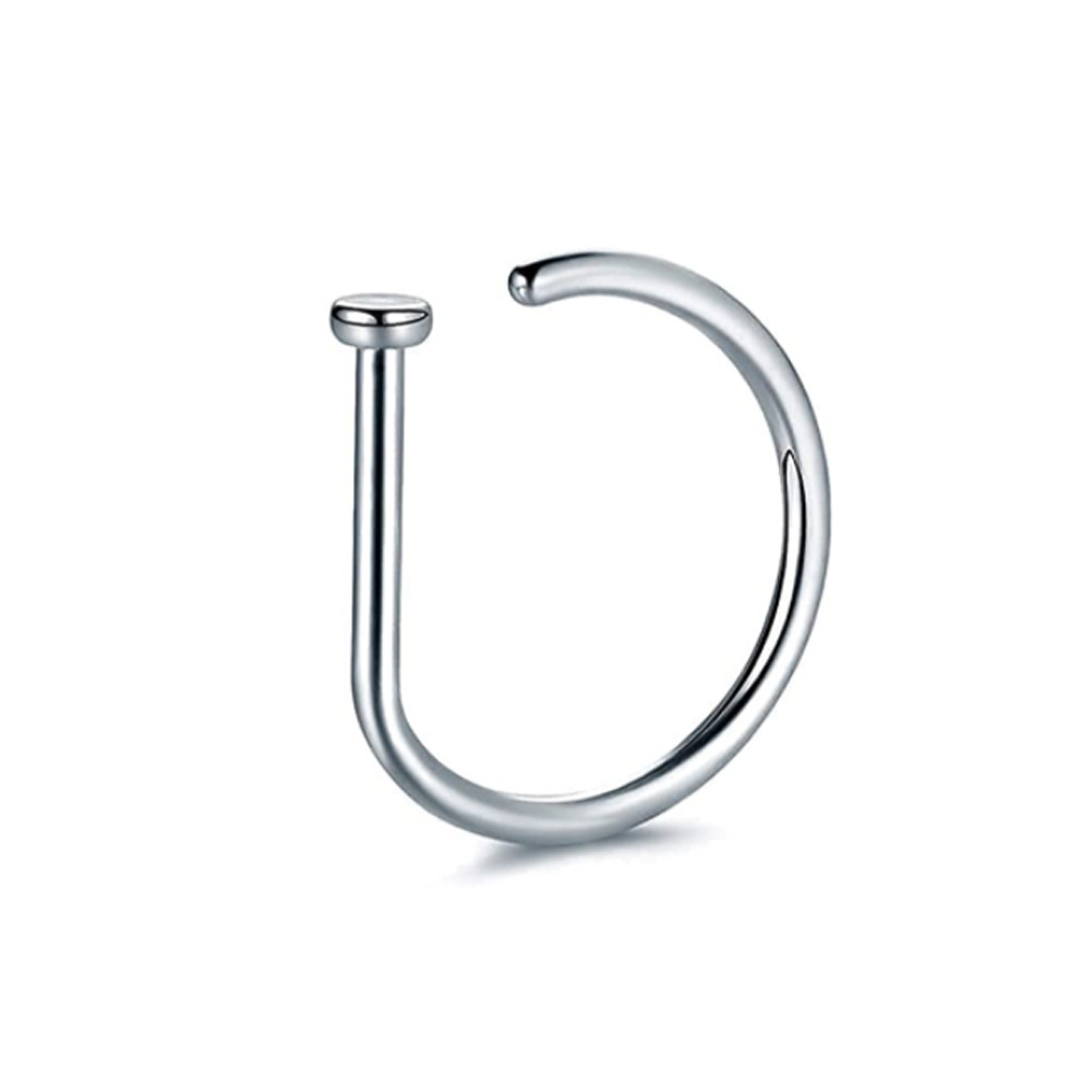 1PC 女性男性偽鼻リング D 形状湾曲したバーベル鼻フープ - Body Jewelry Nose Ring のレビューと価格