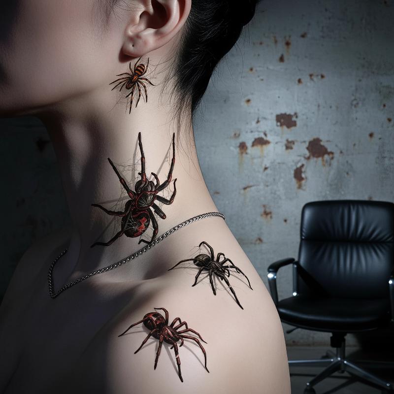 ハロウィン用防水一時的なタトゥーステッカー5枚セット、女性男 - Body Jewelry Stickers のレビューと価格
