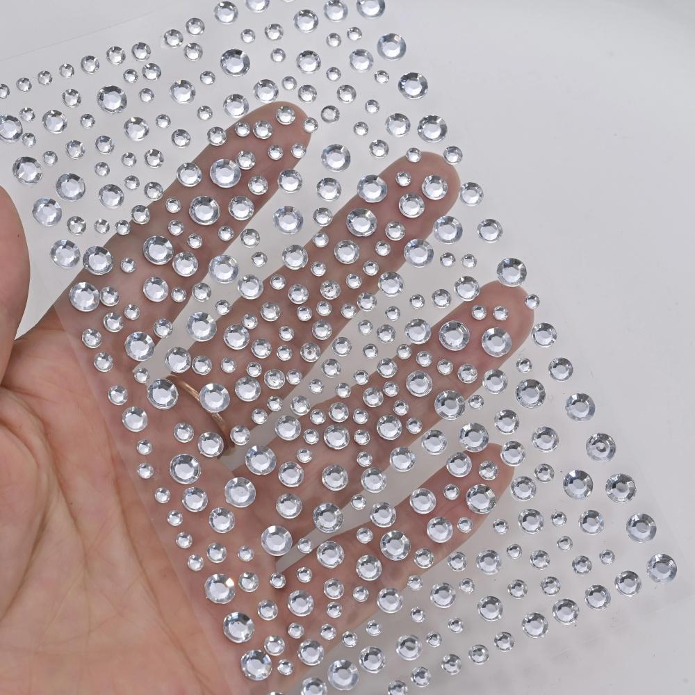 1 シートシルバーホワイトグリッター 3D ラインストーンフ - Body Jewelry Stickers のレビューと価格