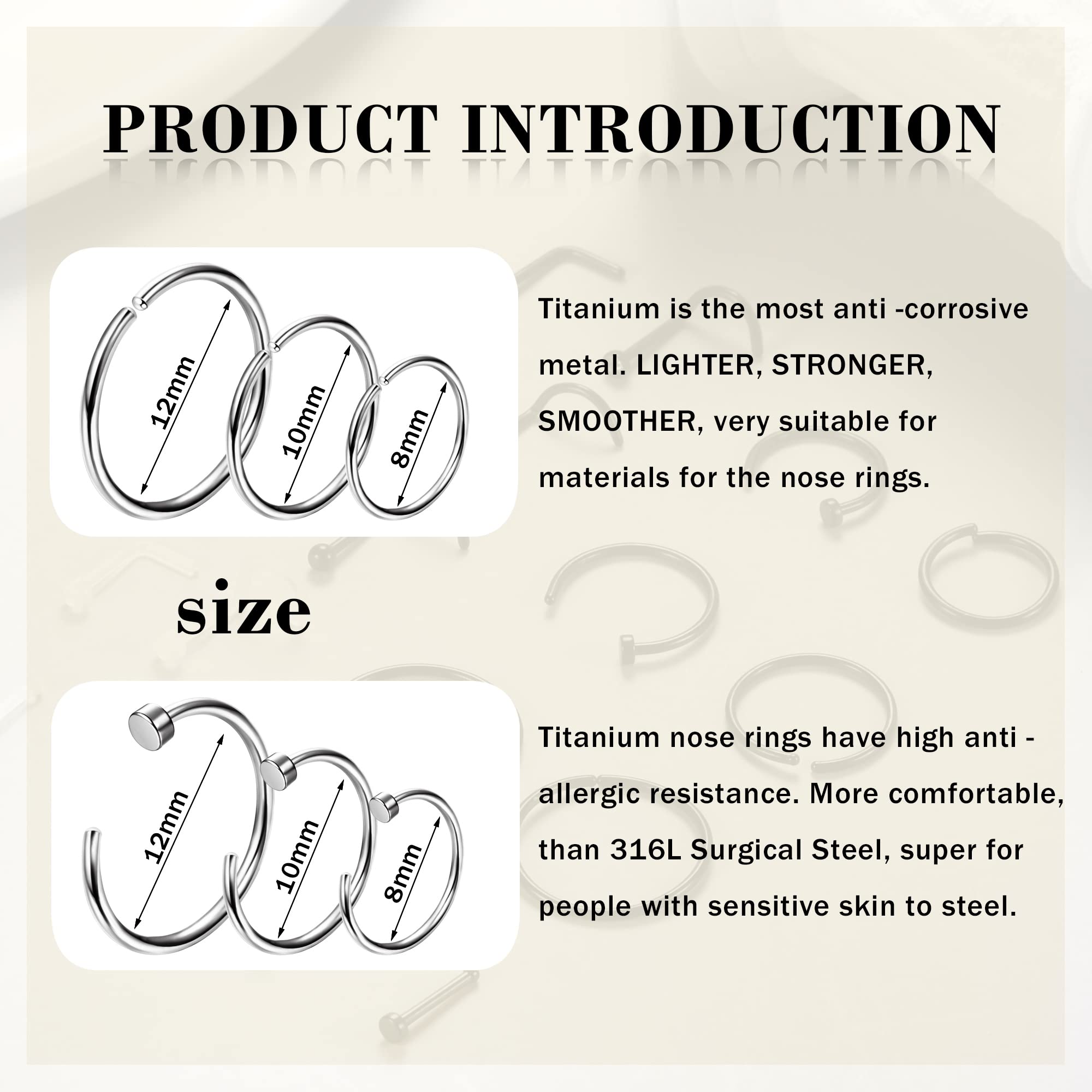 1 個低刺激性鼻リングスタッド敏感肌用 20 グラムフープ女 - Body Jewelry For Sensitive Skin のレビューと価格