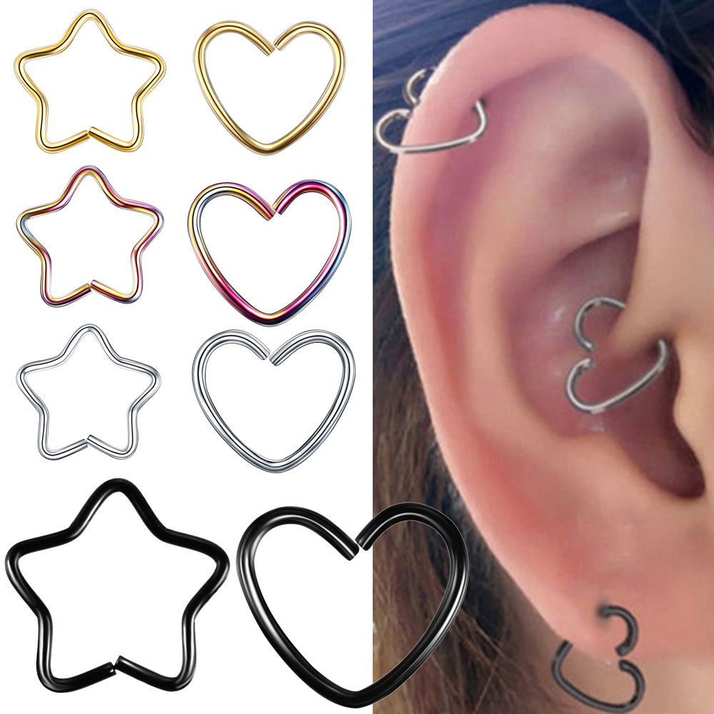 Daith-外科用スチールリング,ボディジュエリー,軟骨,耳 - Body Jewelry Septum のレビューと価格