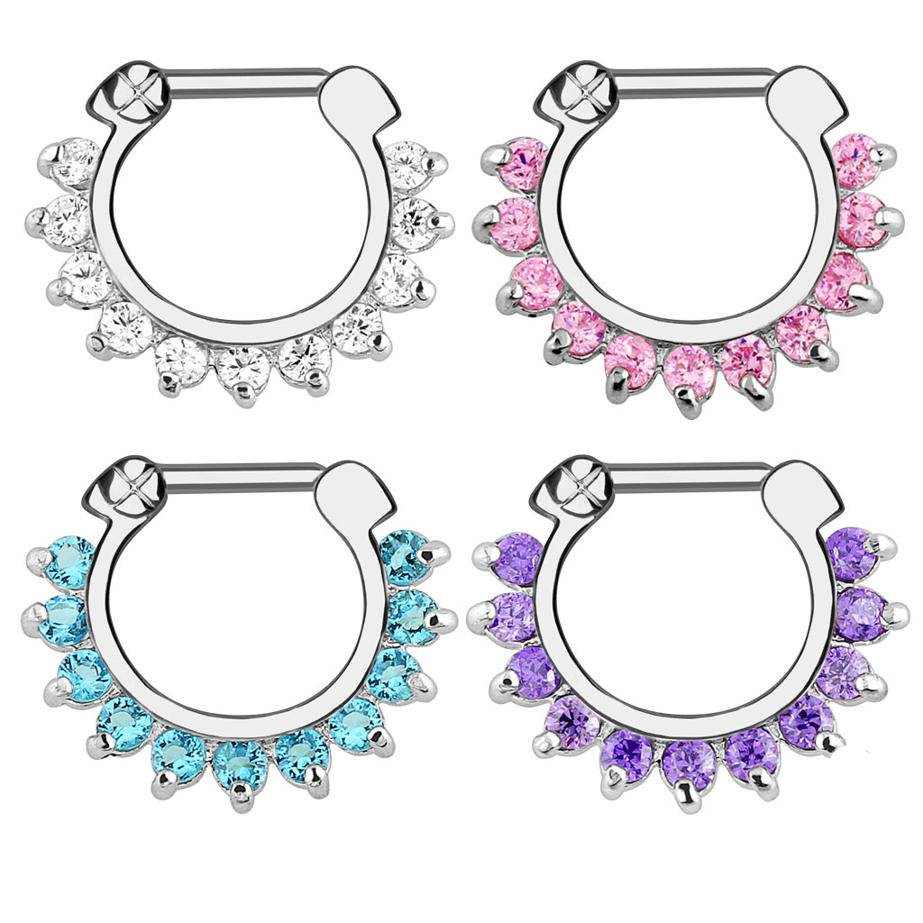 1個入りフープクリップオンノーズセプタムリング、男女兼用、ス - Body Jewelry Septum のレビューと価格