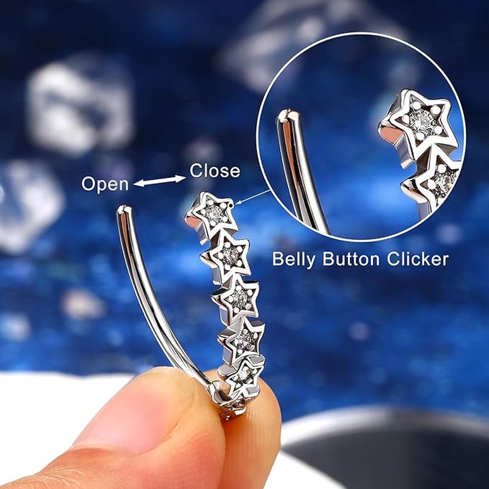 シックなボタンリング上耳ピアス、安全なベリーピアスジュエリー - Body Jewelry For Sensitive Skin のレビューと価格