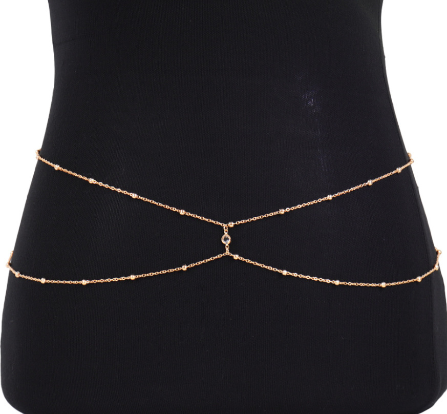 女性用パールベリーチェーン,ビーチジュエリー,メタル,アクセ - Body Jewelry Outfit のレビューと価格