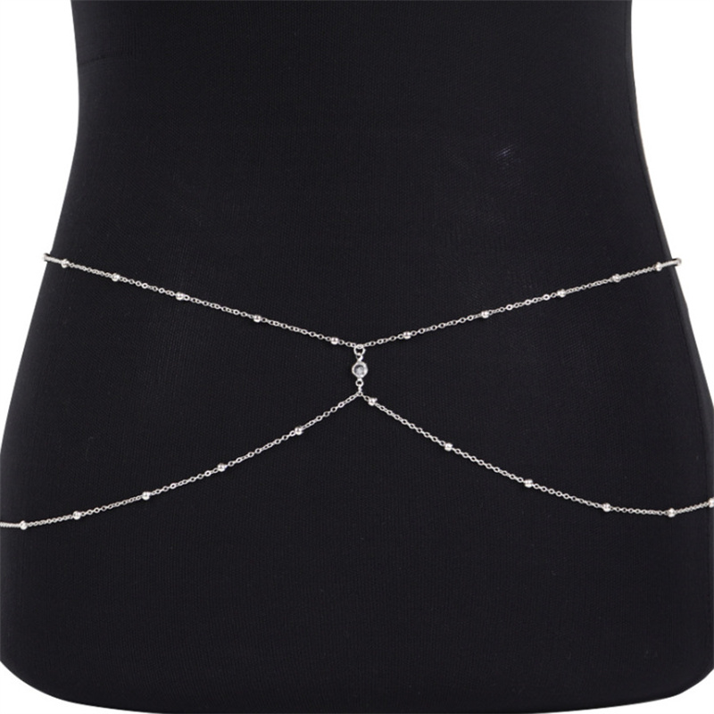 女性用パールベリーチェーン,ビーチジュエリー,メタル,アクセ - Body Jewelry Outfit のレビューと価格