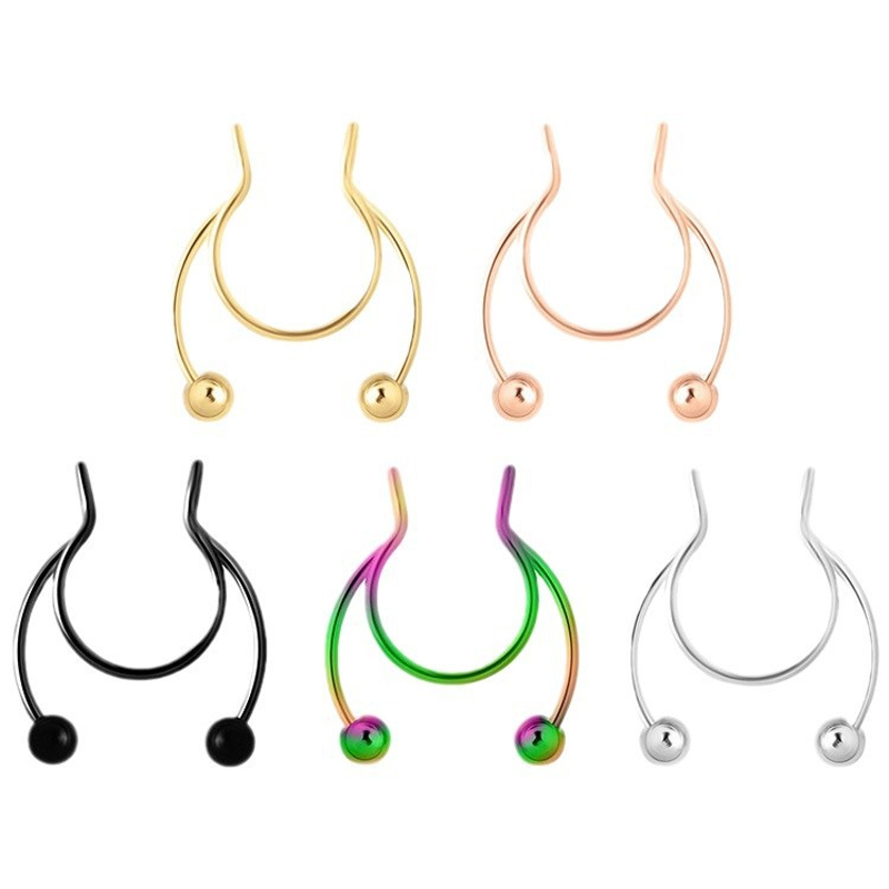 20Gフェイクノーズリング、クリップ式ステンレス鋼製セプタム - Body Jewelry Septum のレビューと価格