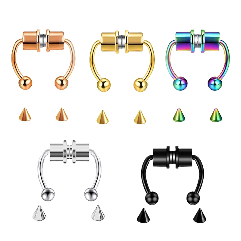偽ピアス鼻リングフープセプタム非ピアスノーズクリップロック  - Body Jewelry Septum のレビューと価格
