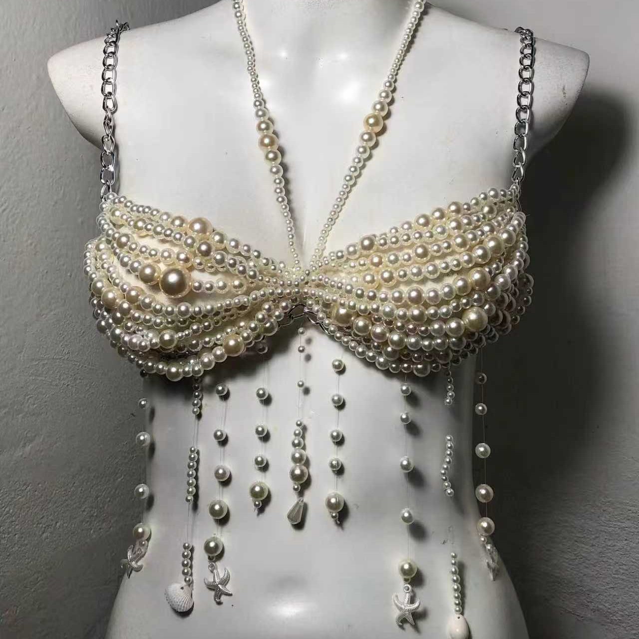 夏の女性用チェーンコルセットキャミソール、服飾ドレスデコレー - Body Jewelry Vest のレビューと価格