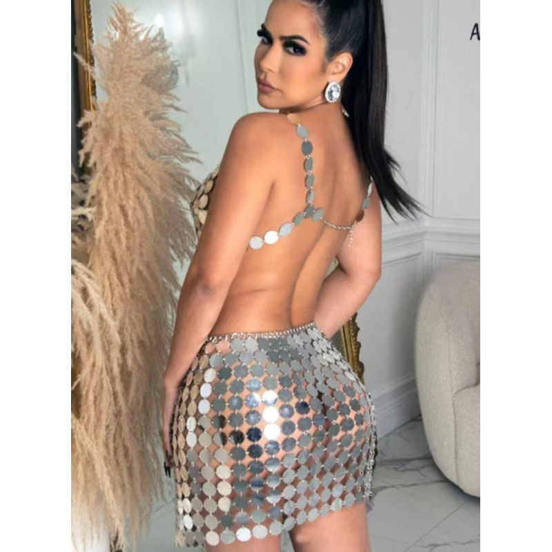 女性用ボディジュエリーベスト アクリルスパンコール チェスト - Body Jewelry Vest のレビューと価格