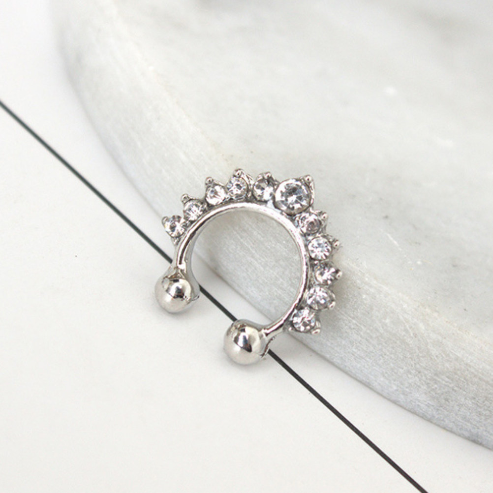 ジルコニアクリスタル合金シルバーフェイクセプタムノーズリング - Body Jewelry Septum のレビューと価格