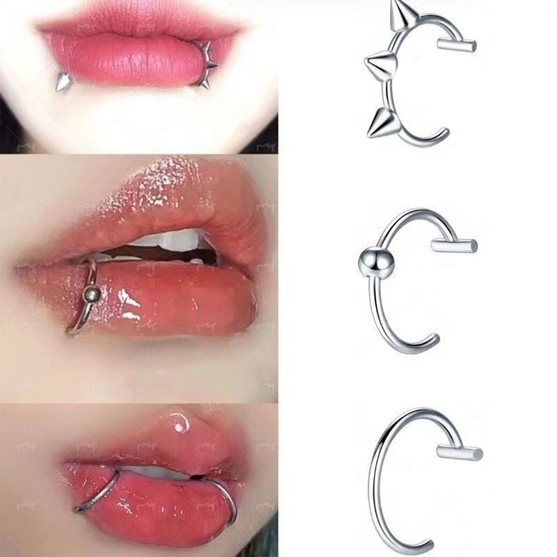 1個 ステンレス製 フェイクノーズリング フープ セプタムリ - Body Jewelry Septum のレビューと価格