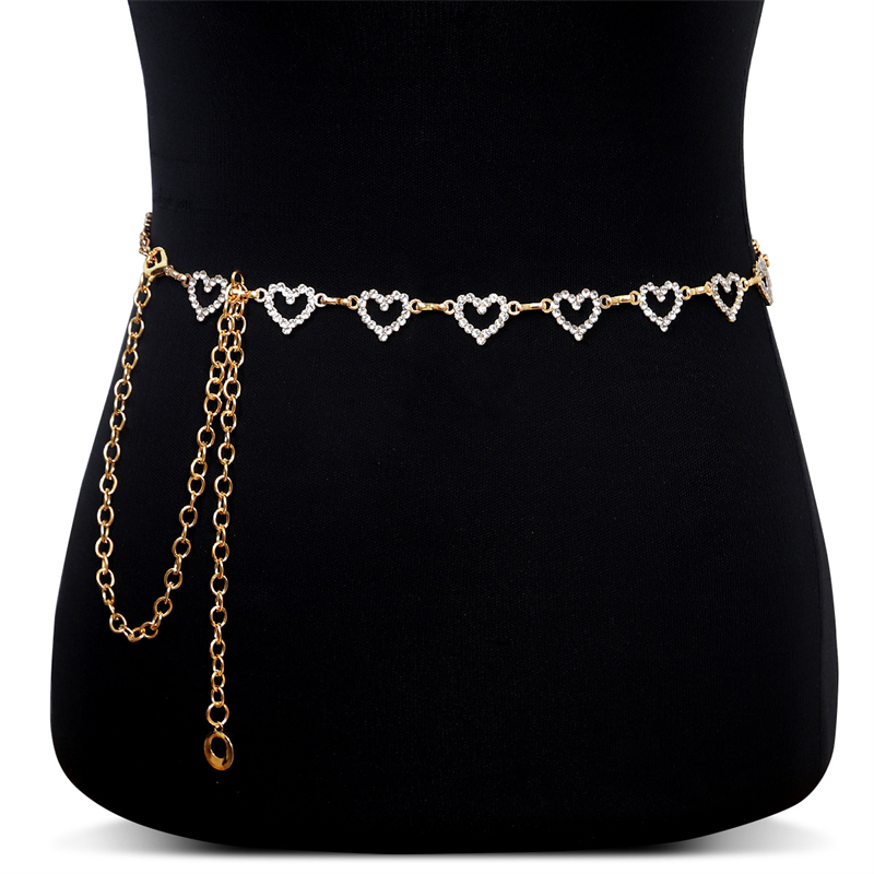 ファッションラインストーンハートウエストチェーン女性用調節可 - Body Jewelry Outfit のレビューと価格