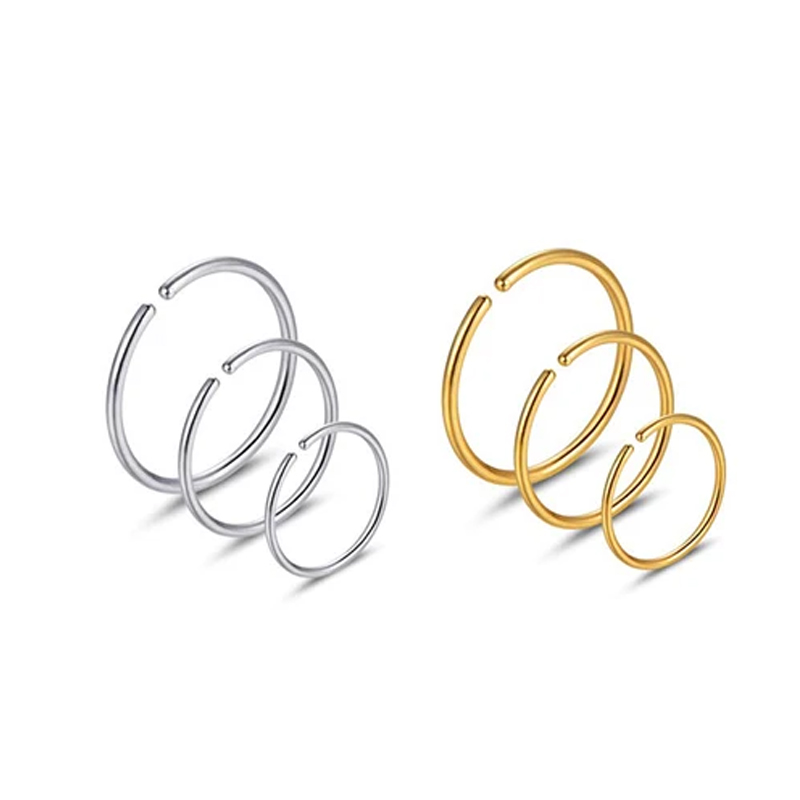 6個/ロット 低アレルギー性ノーズリングフープ 316Lサー - Body Jewelry Septum のレビューと価格