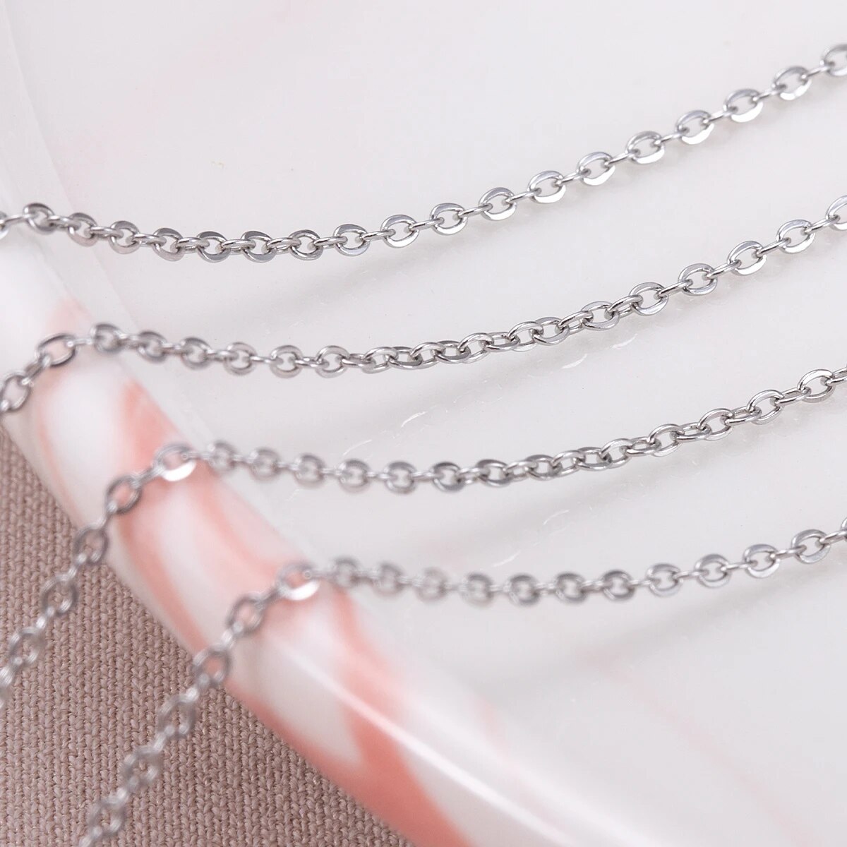 10 メートルステンレス鋼 O 形状薄いチェーン DIY ネ - Body Chain Jewelry のレビューと価格