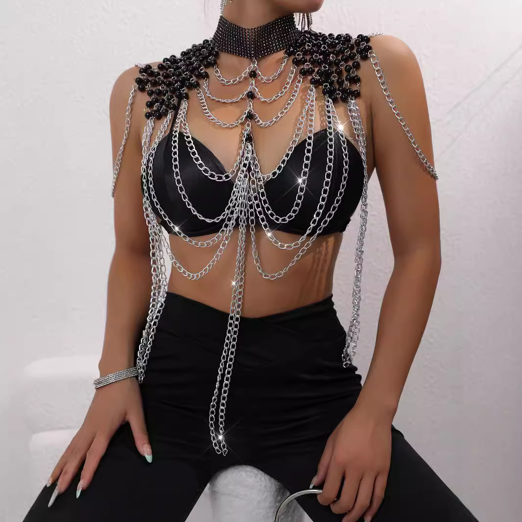 女性用ビキニパールベスト、セクシーなファッションショールチェ - Body Jewelry Vest のレビューと価格