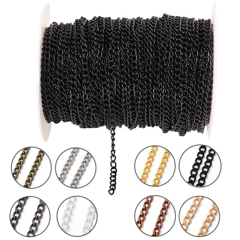 2 メートル 2.5/3.5/4.5 ミリメートル金属フラッ - Body Chain Jewelry のレビューと価格