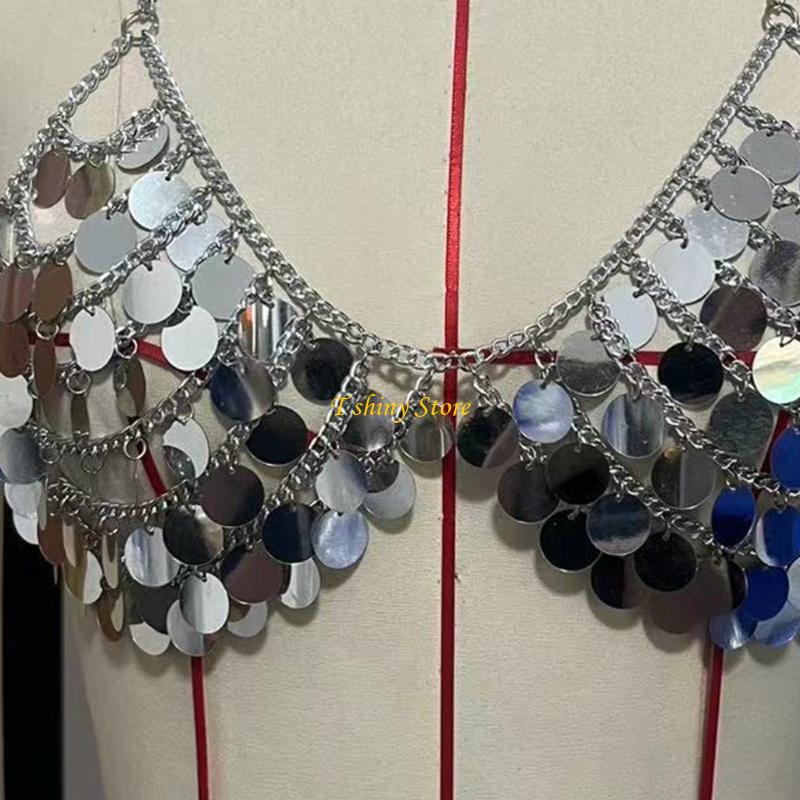 n58fお祝いのスパンコールベストトップペアとダンスの練習や - Body Jewelry Vest のレビューと価格