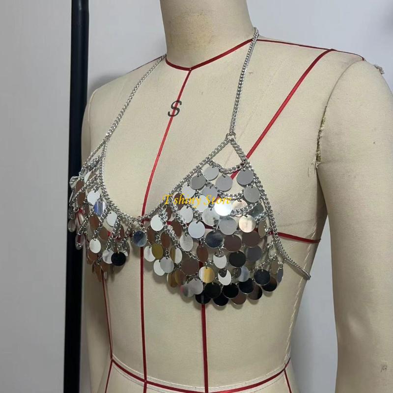n58fお祝いのスパンコールベストトップペアとダンスの練習や - Body Jewelry Vest のレビューと価格