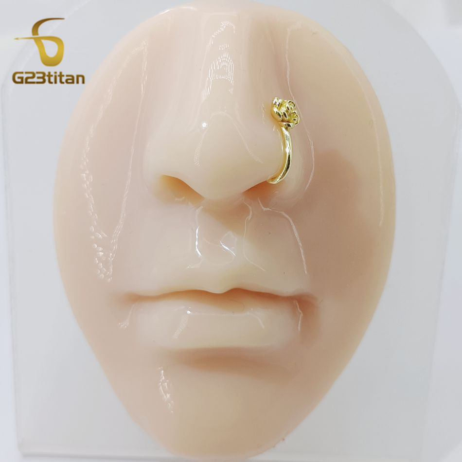 1pc クリスタル銅ローズノーズクリップ U 字型フェイクピ - Body Jewelry Nose Ring のレビューと価格