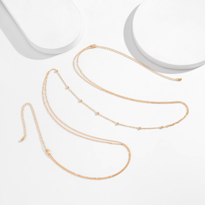 シンプルなクロスチェスト胸腹ボディチェーンネックレス女性用ウ - Body Jewelry Outfit のレビューと価格