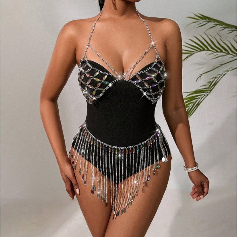 女性用ボディジュエリー セクシービキニ ナイトクラブショー  - Body Jewelry Vest のレビューと価格