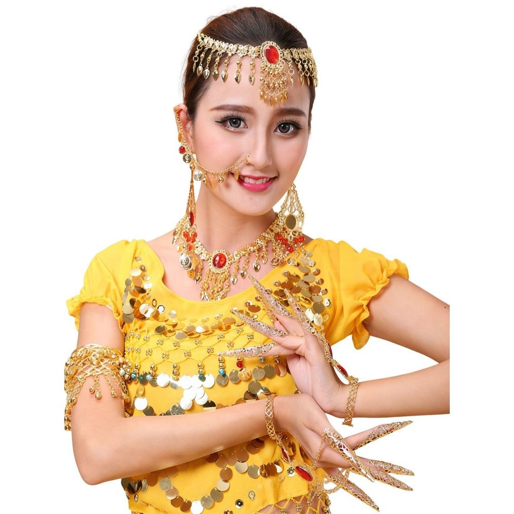 ボヘミアンスタイルのスパンコールヘッドチェーン、インド舞踊デ - Body Jewelry Indian のレビューと価格