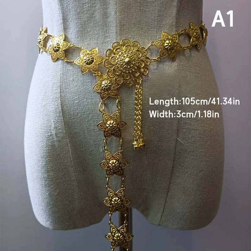 1PC 金属タイウエストチェーン女性タイ Dai ゴールドベ - Body Chain Jewelry のレビューと価格